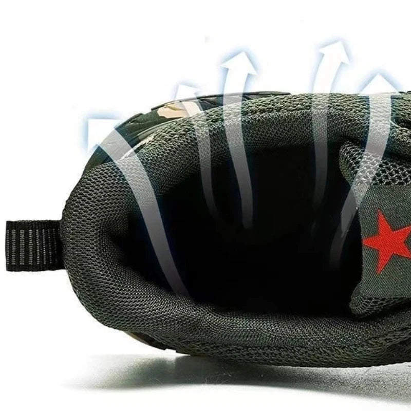 Chaussures de sport en maille camouflage pour hommes, chaussures décontractées durables, antidérapantes, tennis, randonnée en plein air, chaussures plates légères, baskets