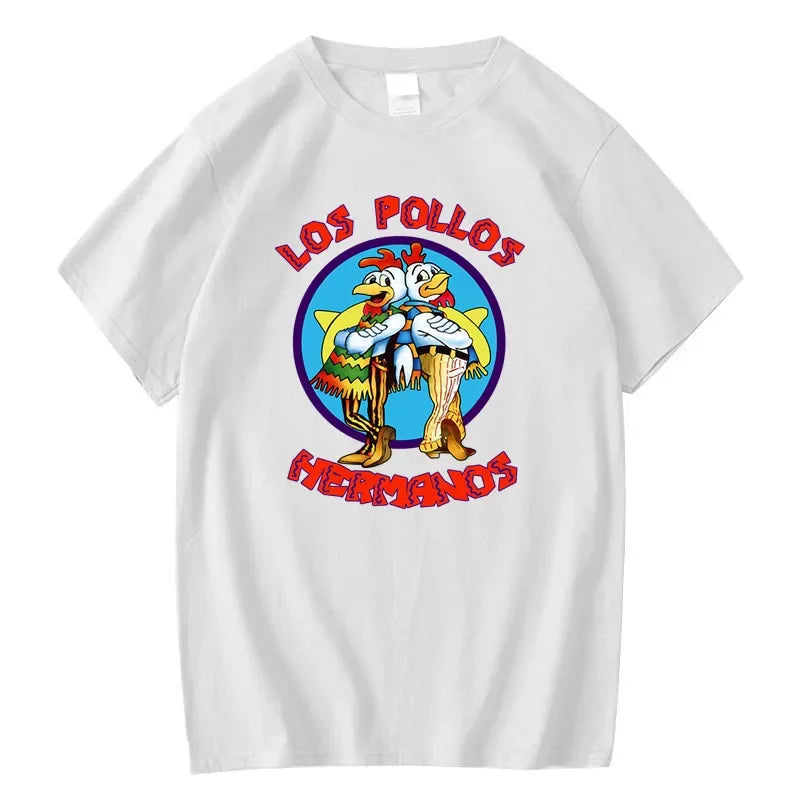 Breaking Bad Los Pollos Chicken Brothers T-shirt décontracté imprimé pour homme, été, respirant et à séchage rapide, manches courtes