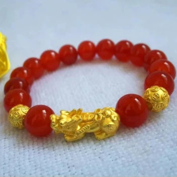 Bracelet de perles et de suerte FengShui, bracelet de perles Pixiu d'obsidienne noire Feng Shui, bracelet de perles de bouddha porte-bonheur