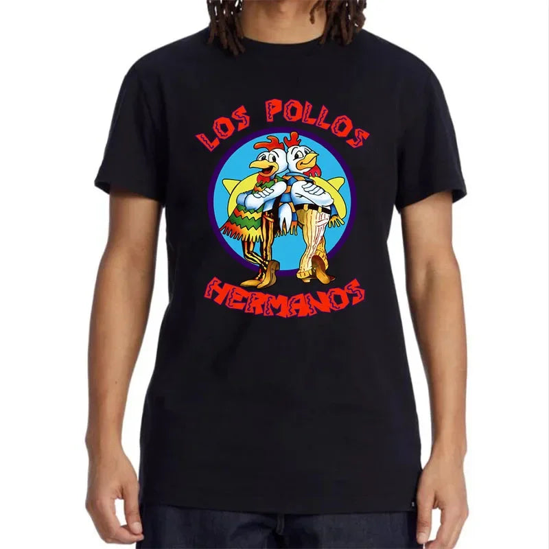 Breaking Bad Los Pollos Chicken Brothers T-shirt décontracté imprimé pour homme, été, respirant et à séchage rapide, manches courtes