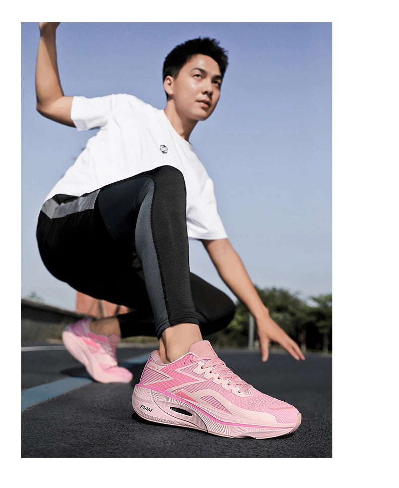 Chaussures de course légères pour hommes et femmes, nouvelle collection printemps-été 2025, avec plaque en carbone, pour marathon