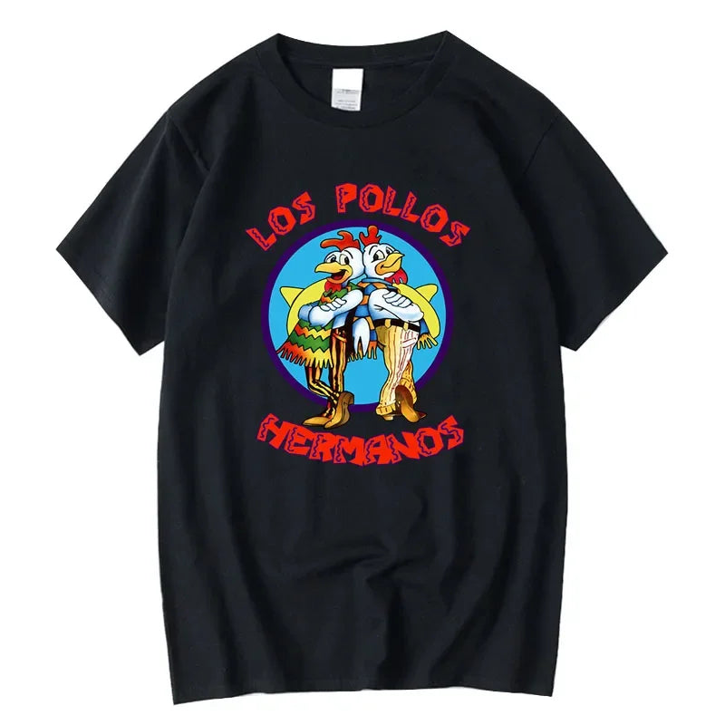 Breaking Bad Los Pollos Chicken Brothers T-shirt décontracté imprimé pour homme, été, respirant et à séchage rapide, manches courtes