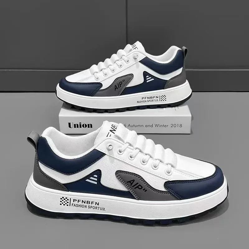 Baskets à semelle épaisse pour hommes, chaussures de sport de créateur, mode décontractée, cuir, fibre, respirantes, augmentant la hauteur, chaussures plates à semelle épaisse