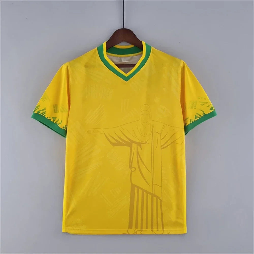 Haut d'entraînement de football d'été, édition spéciale Brésil, maillot de football Jesus noir et gris