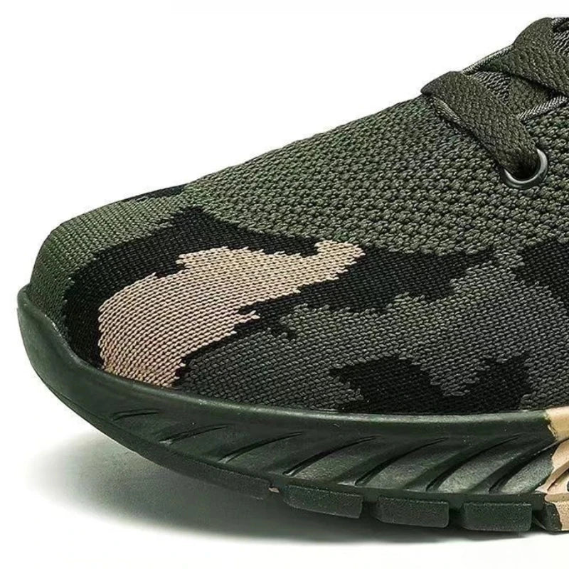 Chaussures de sport en maille camouflage pour hommes, chaussures décontractées durables, antidérapantes, tennis, randonnée en plein air, chaussures plates légères, baskets