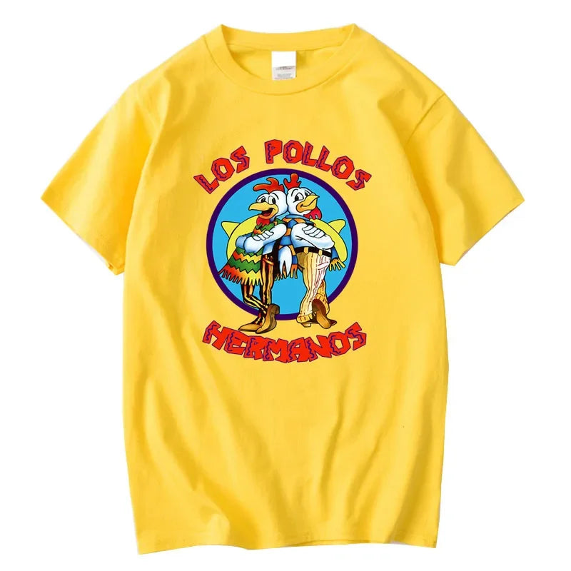 Breaking Bad Los Pollos Chicken Brothers T-shirt décontracté imprimé pour homme, été, respirant et à séchage rapide, manches courtes
