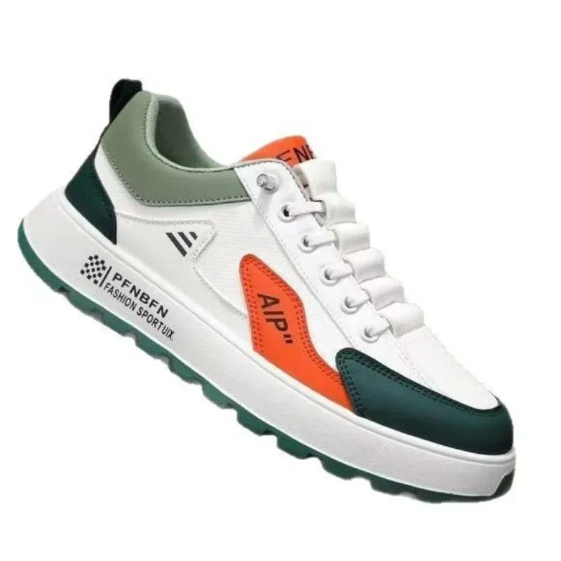 Baskets à semelle épaisse pour hommes, chaussures de sport de créateur, mode décontractée, cuir, fibre, respirantes, augmentant la hauteur, chaussures plates à semelle épaisse