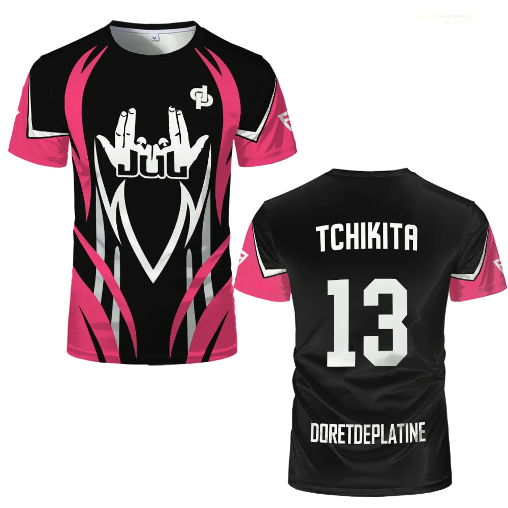 T-shirts de football pour hommes et femmes, rose, respirant, séchage rapide, entraînement, DP, mode été, décontracté, sport, 2025