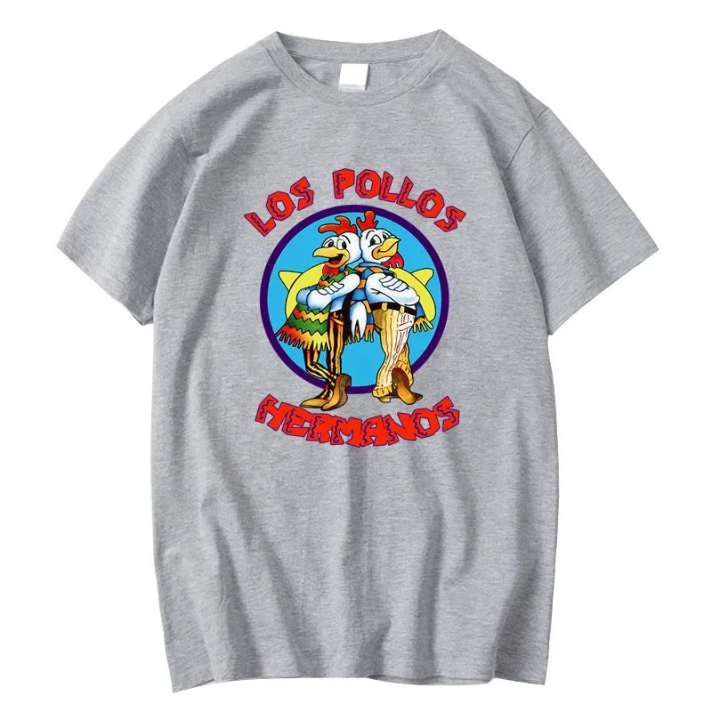 Breaking Bad Los Pollos Chicken Brothers T-shirt décontracté imprimé pour homme, été, respirant et à séchage rapide, manches courtes