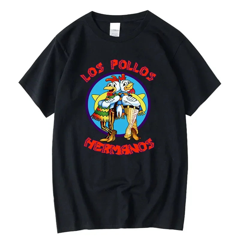Breaking Bad Los Pollos Chicken Brothers T-shirt décontracté imprimé pour homme, été, respirant et à séchage rapide, manches courtes