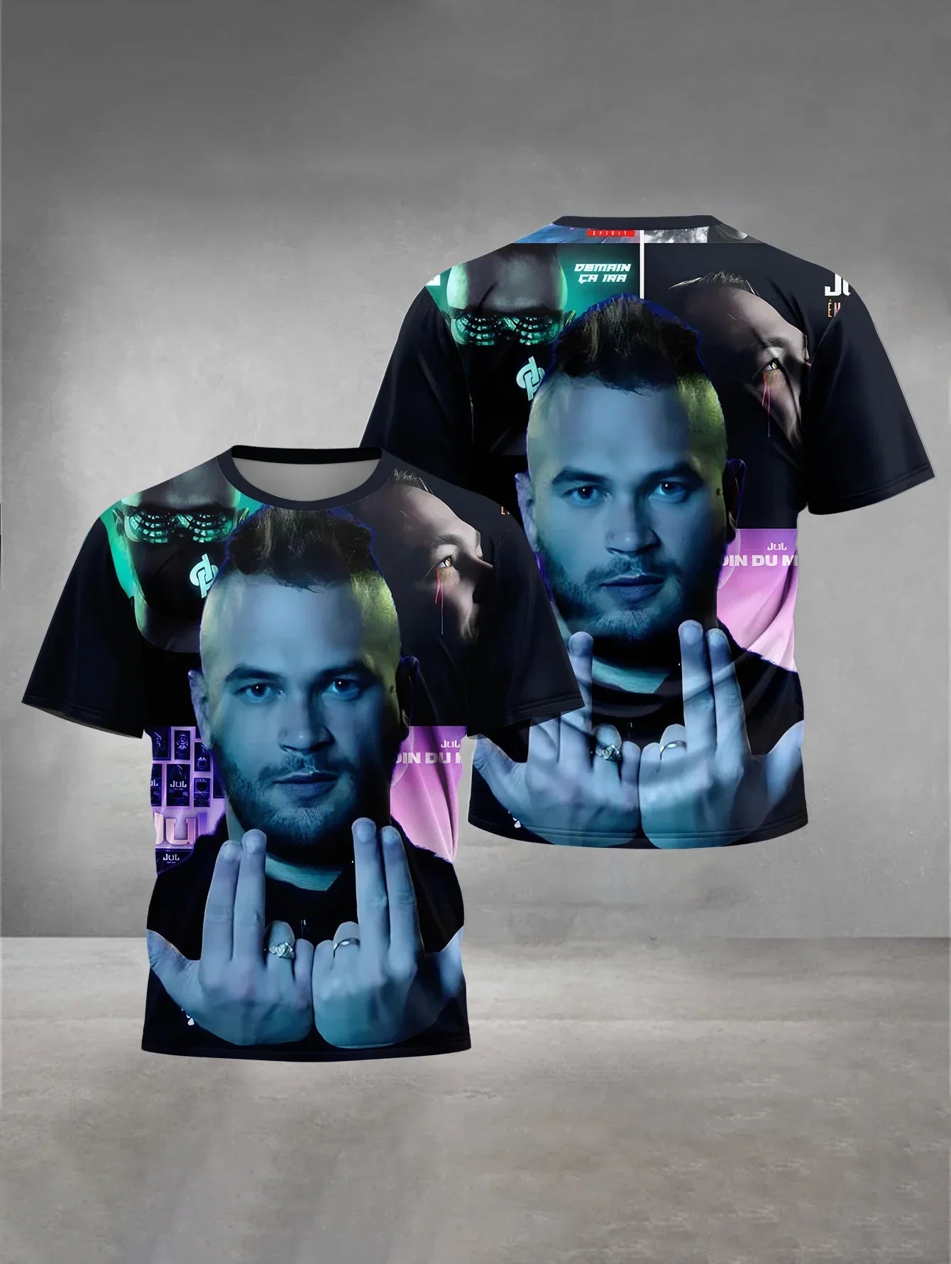 T-shirt de sport imprimé 3D à séchage rapide et respirant pour homme, style streetwear, JuL C'est Pas Des Lol, hip-hop, rock, décontracté, manches courtes