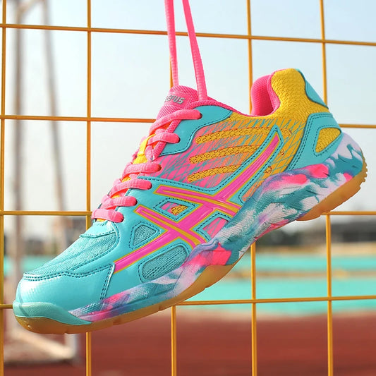 Baskets de badminton légères et respirantes pour femmes, chaussures de sport de plein air, d'athlétisme, vertes, nouvelle collection 2025