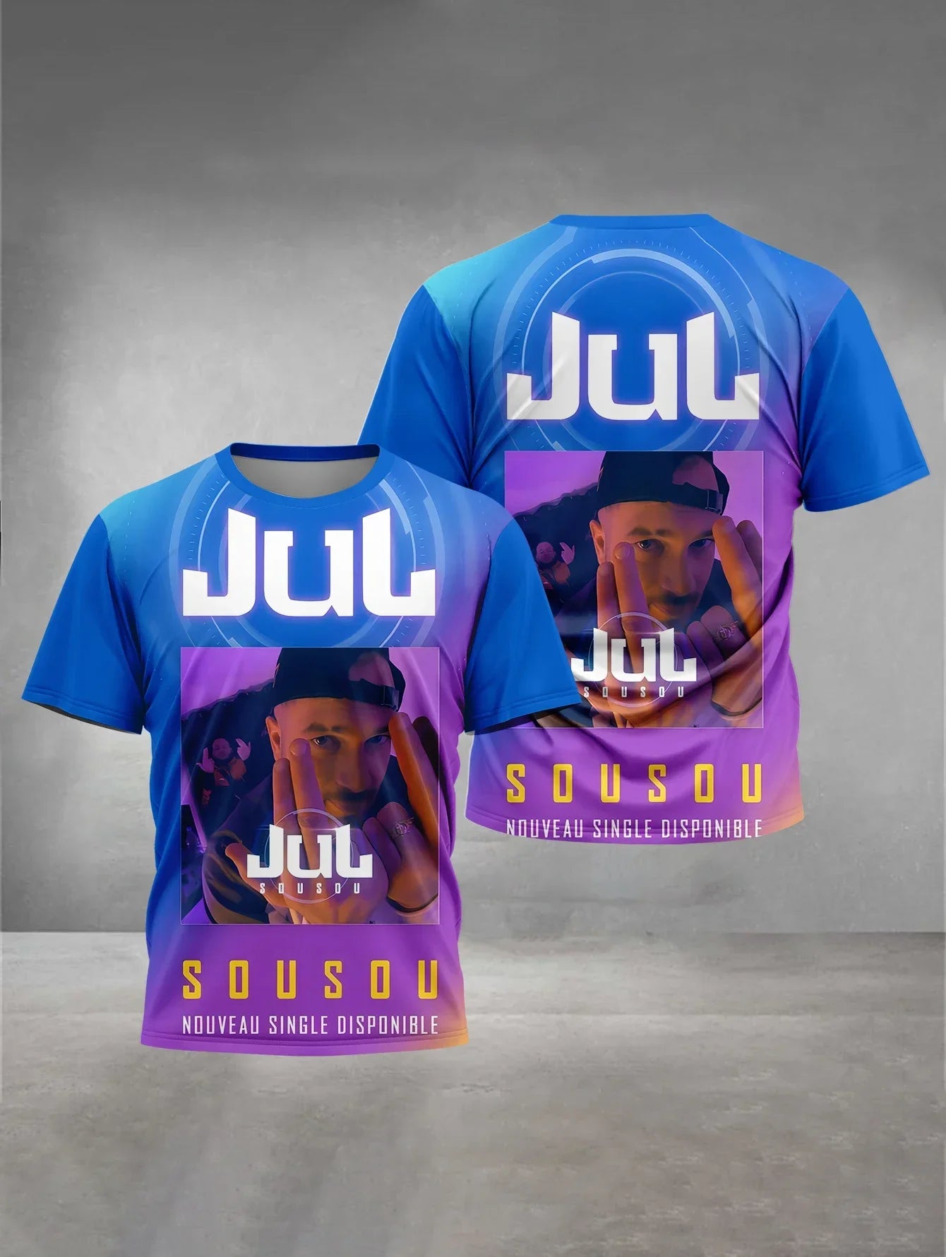 T-shirt de sport imprimé 3D à séchage rapide et respirant pour homme, style streetwear, JuL C'est Pas Des Lol, hip-hop, rock, décontracté, manches courtes