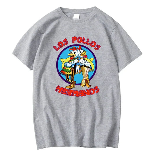 Breaking Bad Los Pollos Chicken Brothers T-shirt décontracté imprimé pour homme, été, respirant et à séchage rapide, manches courtes